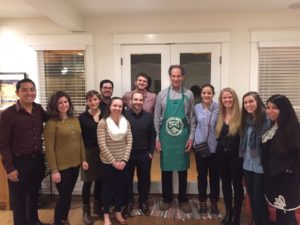 Tax Policy and Politics Class Dinner: Ronald Mak (far L) , classmates and Professor/Chef Burman (C) at a gathering this past weekend. 